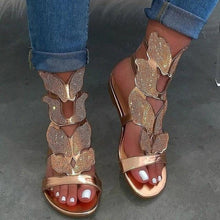 Load image into Gallery viewer, Luxury Summer Fashion Rhinestone Sandal Women Butterfly Soft Non-slip Flat Shoes Casual Breathable Outdoor Beach Rhinestone Sandals Women's Flat Sandals Jeweled Party Sandals
