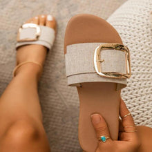 将图片加载到图库查看器，Luxury Summer Leopard Design Women's Slippers Shoes Summer Flat Woman Fashion Buckle Peep Toe Flat Shoes Adjustable Buckle Strap Casual Comfort Footbed Slides Sandals For Indoor And Outdoor Beach
