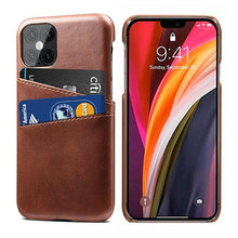 Load image into Gallery viewer, Luxury Ultra-thin Leather Case for IPhone 13 12 Pro Max Cover Card Holder for 14 Plus Cases Classic 2 Card Holders Elegant Business iphone Case 2 Card Slots Phone Case
