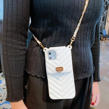 将图片加载到图库查看器，Luxury Wallet Bag Phone Case For iPhone 14 13 12 MINI 11 Pro XR XS Max 6 7 8 Plus Silicone Card Pocket Strap Cover With Lanyard Crossbody Chain Card Holder Slot Handbag Wrist Strap Protective Cover

