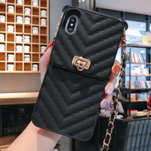 将图片加载到图库查看器，Luxury Wallet Bag Phone Case For iPhone 14 13 12 MINI 11 Pro XR XS Max 6 7 8 Plus Silicone Card Pocket Strap Cover With Lanyard Crossbody Chain Card Holder Slot Handbag Wrist Strap Protective Cover
