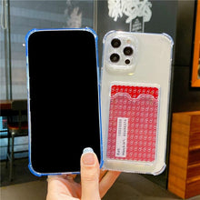 Load image into Gallery viewer, Luxury Wallet Card Pocket Holder Case for IPhone 13 14 Pro Max 12 Mini Minimal IPhone Design Case Slim Fit Thin Protective Soft Shock-Absorbing Wallet Case

