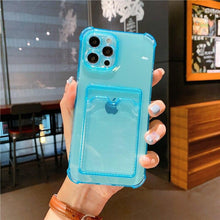Load image into Gallery viewer, Luxury Wallet Card Pocket Holder Case for IPhone 13 14 Pro Max 12 Mini Minimal IPhone Design Case Slim Fit Thin Protective Soft Shock-Absorbing Wallet Case

