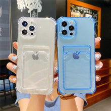 Load image into Gallery viewer, Luxury Wallet Card Pocket Holder Case for IPhone 13 14 Pro Max 12 Mini Minimal IPhone Design Case Slim Fit Thin Protective Soft Shock-Absorbing Wallet Case
