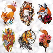Load image into Gallery viewer, Luxury Waterproof Wolf Fox Temporary Watercolor Tattoo Sticker Modern 3D Animals Tattoos
