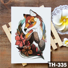 Load image into Gallery viewer, Luxury Waterproof Wolf Fox Temporary Watercolor Tattoo Sticker Modern 3D Animals Tattoos
