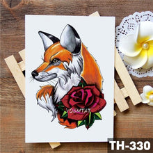 Load image into Gallery viewer, Luxury Waterproof Wolf Fox Temporary Watercolor Tattoo Sticker Modern 3D Animals Tattoos
