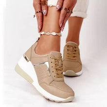 Load image into Gallery viewer, Luxury White Womens Casual Shoes Height Increasing Sport Shoes Air Cushion Comfortable Sneakers Vulcanized Shoes Womens Platform Slip-on High Top Sneakers

