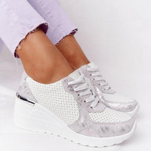 Load image into Gallery viewer, Luxury White Womens Casual Shoes Height Increasing Sport Shoes Air Cushion Comfortable Sneakers Vulcanized Shoes Womens Platform Slip-on High Top Sneakers
