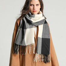 将图片加载到图库查看器，Winter  Long Plaid Headwear Scarf Warm Shawls Cashmere Female Scarfs Scarves Lady Tassel Shawl Wraps For Women
