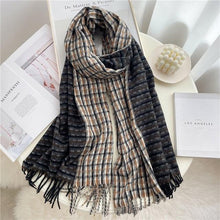 将图片加载到图库查看器，Winter  Long Plaid Headwear Scarf Warm Shawls Cashmere Female Scarfs Scarves Lady Tassel Shawl Wraps For Women
