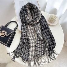 将图片加载到图库查看器，Winter  Long Plaid Headwear Scarf Warm Shawls Cashmere Female Scarfs Scarves Lady Tassel Shawl Wraps For Women
