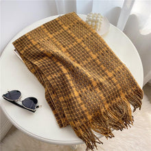 将图片加载到图库查看器，Winter  Long Plaid Headwear Scarf Warm Shawls Cashmere Female Scarfs Scarves Lady Tassel Shawl Wraps For Women
