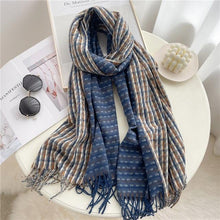将图片加载到图库查看器，Winter  Long Plaid Headwear Scarf Warm Shawls Cashmere Female Scarfs Scarves Lady Tassel Shawl Wraps For Women
