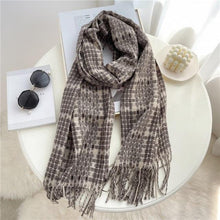 将图片加载到图库查看器，Winter  Long Plaid Headwear Scarf Warm Shawls Cashmere Female Scarfs Scarves Lady Tassel Shawl Wraps For Women
