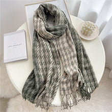 将图片加载到图库查看器，Winter  Long Plaid Headwear Scarf Warm Shawls Cashmere Female Scarfs Scarves Lady Tassel Shawl Wraps For Women
