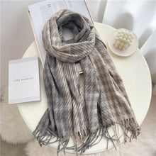将图片加载到图库查看器，Winter  Long Plaid Headwear Scarf Warm Shawls Cashmere Female Scarfs Scarves Lady Tassel Shawl Wraps For Women
