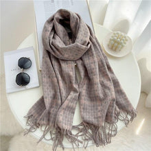 将图片加载到图库查看器，Winter  Long Plaid Headwear Scarf Warm Shawls Cashmere Female Scarfs Scarves Lady Tassel Shawl Wraps For Women
