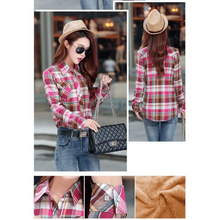 将图片加载到图库查看器，Luxury Winter Warm, Plus Velvet Thicken Plaid Shirt Style Coat Jacket For Women Clothes/Tops/Casual/Jacket/Outerwear For Female
