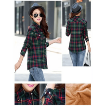 将图片加载到图库查看器，Luxury Winter Warm, Plus Velvet Thicken Plaid Shirt Style Coat Jacket For Women Clothes/Tops/Casual/Jacket/Outerwear For Female
