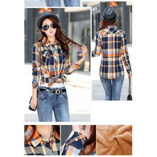 将图片加载到图库查看器，Luxury Winter Warm, Plus Velvet Thicken Plaid Shirt Style Coat Jacket For Women Clothes/Tops/Casual/Jacket/Outerwear For Female
