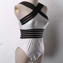 将图片加载到图库查看器，Luxury Women Black Swimsuits Women High Neck One Piece Swimsuits For Women Mesh Bathing Suits Open Back Swimwear One Piece Swimwear For Lady High Neck Bandage Cross Back Swimming Suit Female Holiday Beachwear
