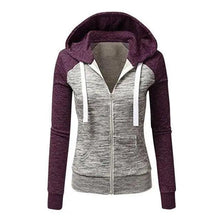 Load image into Gallery viewer, Luxury Women Patchwork  Hoodie Spring Autumn Slim Hooded Jacket Fashion Long Sleeve Drawstring Pocket Hoodies Sweatshirts Women's  Hoodie Color Block Casual Pullover Hoodie
