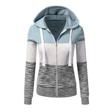 Load image into Gallery viewer, Luxury Women Patchwork  Hoodie Spring Autumn Slim Hooded Jacket Fashion Long Sleeve Drawstring Pocket Hoodies Sweatshirts Women's  Hoodie Color Block Casual Pullover Hoodie
