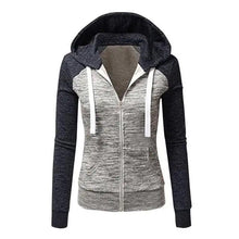 Load image into Gallery viewer, Luxury Women Patchwork  Hoodie Spring Autumn Slim Hooded Jacket Fashion Long Sleeve Drawstring Pocket Hoodies Sweatshirts Women's  Hoodie Color Block Casual Pullover Hoodie
