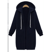 将图片加载到图库查看器，Luxury Women's Autumn Winter Thickening Hoodies Leisure Loose Hooded Jackets Pockets Plus Size Sweatshirt Sports Dresses Outwear Women's Hooded Flannel Jacket Casual Fleece Windbreaker Hoodie
