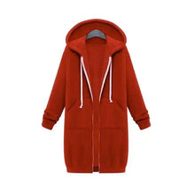 将图片加载到图库查看器，Luxury Women's Autumn Winter Thickening Hoodies Leisure Loose Hooded Jackets Pockets Plus Size Sweatshirt Sports Dresses Outwear Women's Hooded Flannel Jacket Casual Fleece Windbreaker Hoodie
