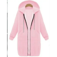 将图片加载到图库查看器，Luxury Women's Autumn Winter Thickening Hoodies Leisure Loose Hooded Jackets Pockets Plus Size Sweatshirt Sports Dresses Outwear Women's Hooded Flannel Jacket Casual Fleece Windbreaker Hoodie
