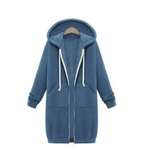 将图片加载到图库查看器，Luxury Women's Autumn Winter Thickening Hoodies Leisure Loose Hooded Jackets Pockets Plus Size Sweatshirt Sports Dresses Outwear Women's Hooded Flannel Jacket Casual Fleece Windbreaker Hoodie
