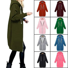 将图片加载到图库查看器，Luxury Women's Autumn Winter Thickening Hoodies Leisure Loose Hooded Jackets Pockets Plus Size Sweatshirt Sports Dresses Outwear Women's Hooded Flannel Jacket Casual Fleece Windbreaker Hoodie
