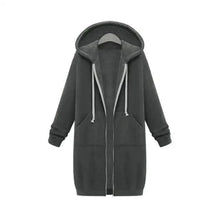 将图片加载到图库查看器，Luxury Women's Autumn Winter Thickening Hoodies Leisure Loose Hooded Jackets Pockets Plus Size Sweatshirt Sports Dresses Outwear Women's Hooded Flannel Jacket Casual Fleece Windbreaker Hoodie
