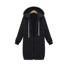 将图片加载到图库查看器，Luxury Women's Autumn Winter Thickening Hoodies Leisure Loose Hooded Jackets Pockets Plus Size Sweatshirt Sports Dresses Outwear Women's Hooded Flannel Jacket Casual Fleece Windbreaker Hoodie
