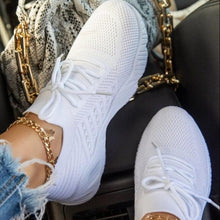 Load image into Gallery viewer, Luxury Women Sneakers Casual Comfortable Mesh Lace-Up Ladies Sport Shoes Chunky Women's Vulcanized Elegant Sneakers Platform Shoes Flats Solid Casual Spring Summer Sneakers
