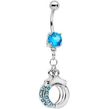 将图片加载到图库查看器，Blue Gem Kinky Cuffs Dangle Belly Ring
