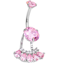 将图片加载到图库查看器，Pink Gem Swagger Sweep Dangle Belly Ring
