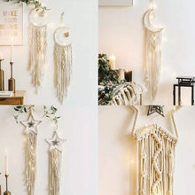 Load image into Gallery viewer, Macrame Woven Wall Hanging Boho Tapestry Moon Star Dreamcatcher Home Decor
