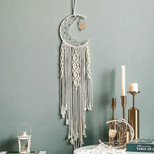 Load image into Gallery viewer, Macrame Woven Wall Hanging Boho Tapestry Moon Star Dreamcatcher Home Decor

