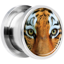 Load image into Gallery viewer, Full Color Tiger Eyes Steel Screw Fit Plug Set 1/2
