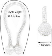 将图片加载到图库查看器，Magnetic Curtain Clip Room Accessories Pearl Ball Curtains Holder Tieback Home Decor Hanging Ball Buckle Tie Back Curtain Tiebacks Pearl Ball Home Curtain Buckle The Most Convenient Tie Backs Weave Clips Rope Straps Holder
