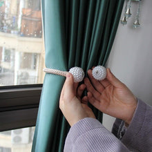 将图片加载到图库查看器，Magnetic Curtain Clip Room Accessories Pearl Ball Curtains Holder Tieback Home Decor Hanging Ball Buckle Tie Back Curtain Tiebacks Pearl Ball Home Curtain Buckle The Most Convenient Tie Backs Weave Clips Rope Straps Holder
