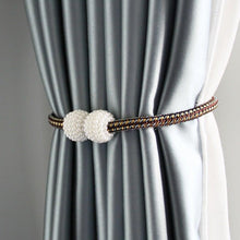 将图片加载到图库查看器，Magnetic Curtain Clip Room Accessories Pearl Ball Curtains Holder Tieback Home Decor Hanging Ball Buckle Tie Back Curtain Tiebacks Pearl Ball Home Curtain Buckle The Most Convenient Tie Backs Weave Clips Rope Straps Holder
