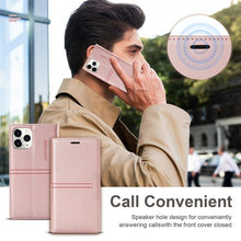 Load image into Gallery viewer, Magnetic Flip Leather Card Slot Wallet Case for iPhone 14 13 12 11 Pro Max Flip Invisible Magnetic Elegant Retro Phone Case Premium Leather PU Soft Flip Cover For iPhone
