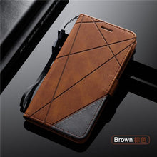 Load image into Gallery viewer, Magnetic Leather Case For iPhone 14 13 12 Mini 11 Pro Max XS XR 7 8 6 6S Plus SE 2023 Luxury Wallet Flip Card Holder Stand Cover Leather Wallet Case Magnetic Buckle Flip Folio Cover For iPhone
