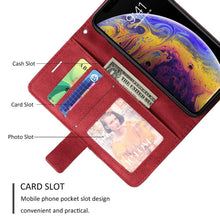 Load image into Gallery viewer, Magnetic Leather Case For iPhone 14 13 12 Mini 11 Pro Max XS XR 7 8 6 6S Plus SE 2023 Luxury Wallet Flip Card Holder Stand Cover Leather Wallet Case Magnetic Buckle Flip Folio Cover For iPhone
