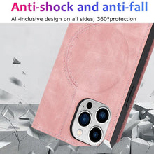 Load image into Gallery viewer, Magnetic Leather Wallet Phone Cover for iPhone 14 Plus 13 Pro Max 12 Mini for Wireless Charging Kickstand Card Case Magnetic Flip PU Leather Phone Case with Card Holder Slots Kickstand Shockproof Case
