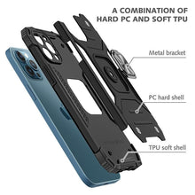 Load image into Gallery viewer, Magnetic Metal Ring Stand Holder Phone Case Cover For iPhone 11 12 13 14 Pro Max Xs XR X 8 7 6 6s Plus Rotating Ring Kickstand Fit Magnetic Car Mount Heavy Duty Dual Layer Shockproof Phone Case
